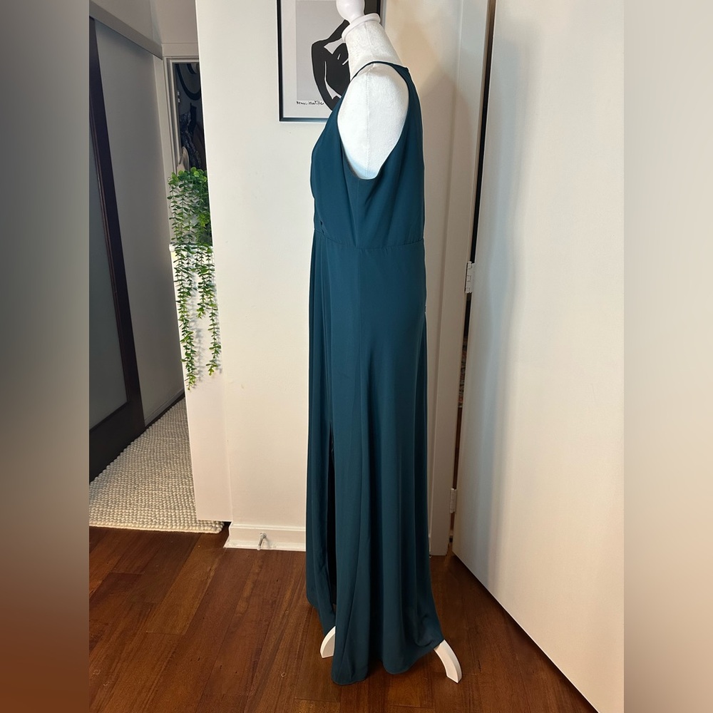 BHLDN MARCO Caspian Sea Green Keyhole Gown Bridesmaid Dress XL - Picture 7 of 14